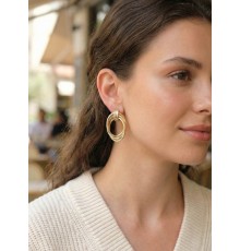 Pirinç Gold Renk Damla Model Vintage Kadın Küpe