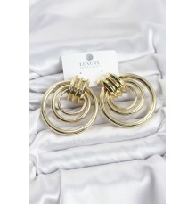Pirinç Gold Renk Halka Model Vintage Kadın Küpe