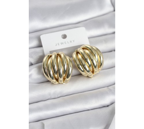 Pirinç Gold Renk Vintage Kadın Küpe
