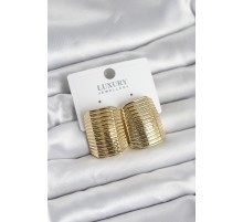 Gold Renk Pirinç Vintage Esintili Statement Küpe