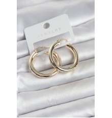 Gold Renk Pirinç Halka 30 mm Kadın Küpe
