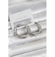 Gümüş Renk Pirinç Halka 30 mm Kadın Küpe