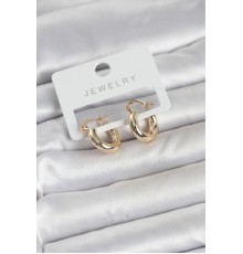 Gold Renk Pirinç Halka 15 mm Kadın Küpe