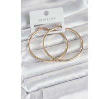 Gold Renk Pirinç Köşeli Kenar Halka 54 mm Kadın Küpe