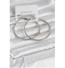 Gümüş Renk Pirinç Köşeli Kenar Halka 54 mm Kadın Küpe