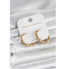 Gold Renk Pirinç Tırtık Model Kadın Küpe