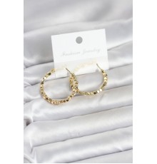 Pirinç Gold Renk Minimal Kare Halka Kadın Küpe