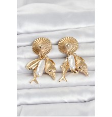 Gold Renk Deniz Temalı Vintage Kadın Küpe