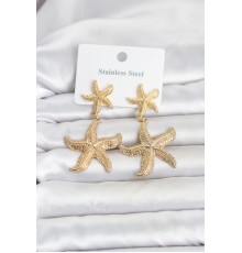 316L Çelik Gold Renk Deniz Yıldızı Model Kadın Küpe