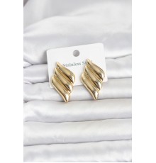 316L Çelik Gold Renk Motif Model Kadın Küpe