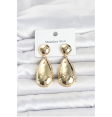 316L Çelik Gold Renk Damla Model Kadın Küpe
