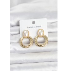 316L Çelik Gold Renk Vintage Model Kadın Küpe