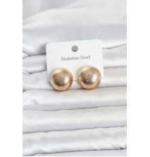316L Çelik Gold Renk Top Model Kadın Küpe