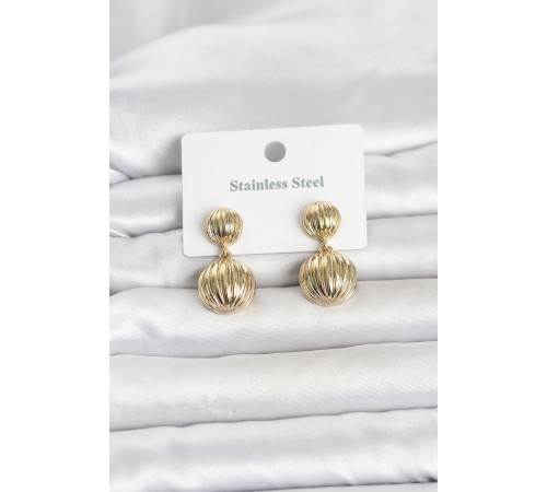 316L Çelik Gold Renk Vintage Model Kadın Küpe