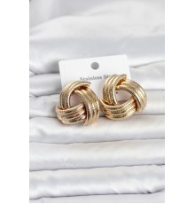 316L Çelik Gold Renk Sarmal Model Kadın Küpe