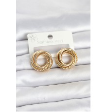 316L Çelik Gold Renk Halka Model Asorti Kadın Küpe