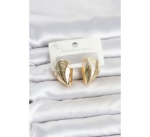 316L Çelik Gold Renk Midye Model Kadın Küpe