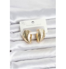 316L Çelik Gold Renk Midye Model Kadın Küpe
