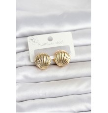 316L Çelik Gold Renk Deniz Kabuğu Model Kadın Küpe