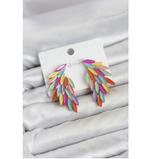 Karışık Renk Kristal Taşlı Kanat Küpe