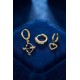 3 lü Set Küpe Gold Renk Eros Yay Detaylı