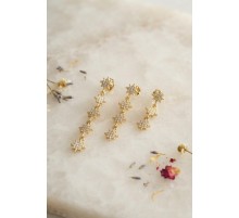 3 lü Set Küpe Gold Renk Kutup Yıldızı Detaylı