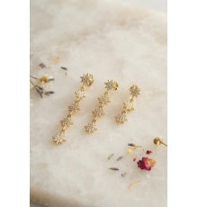 3 lü Set Küpe Gold Renk Kutup Yıldızı Detaylı