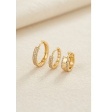 3 lü Set Gold Renk Halka Model Küpe