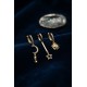 3 lü Set Ay Yıldız ve Güneş Model Gold Renk Kadın Küpe