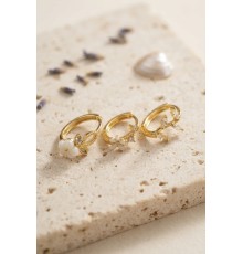 3 lü Set Çiçek Model Gold Renk Kadın Küpe