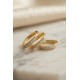 3 lü Set Gold Renk Zirkon Taşlı Kare Halka Küpe