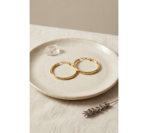 316L Çelik Gold Renk 28 mm Halka Küpe