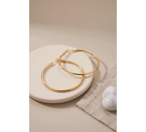 316L Çelik Gold Renk 46 mm Halka Küpe