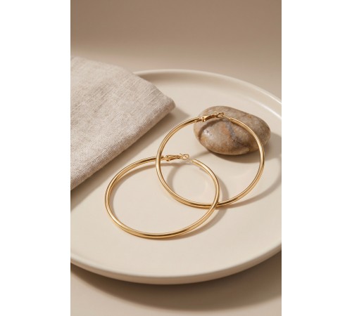 316L Çelik Gold Renk 56 mm Halka Küpe