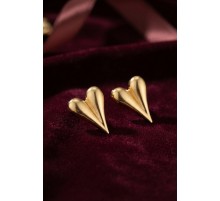 316L Çelik Gold Renk Kalp Model Küpe
