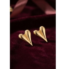 316L Çelik Gold Renk Kalp Model Küpe