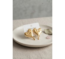 316L Çelik Gold Renk Melting Heart Model Küpe