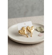 316L Çelik Gold Renk Melting Heart Model Küpe