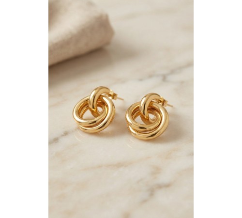 316L Çelik Gold Renk Halka Model Küpe
