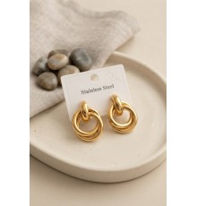 316L Çelik Gold Renk Halka Model Küpe