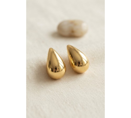 316L Çelik Gold Renk Damla Model Küpe