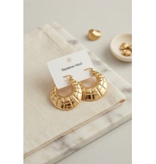 316L Çelik Gold Renk Bohem Halka Model Küpe