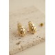 316L Çelik Gold Renk Taşlı Damla Model Küpe