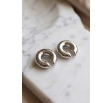 316L Çelik Gümüş Renk Çiftli Earcuff Küpe