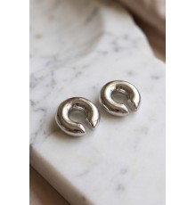 316L Çelik Gümüş Renk Çiftli Earcuff Küpe