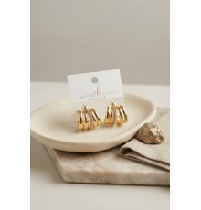Gold Renk Pirinç Kafes Model Halka Küpe