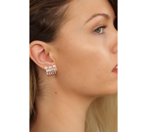 Rose Renk Ağaçlı Bayan Küpe