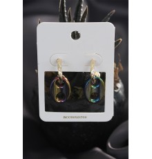 Renkli Hematit Taşlı Küpe Seti