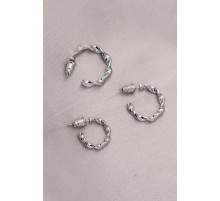 Burgu Model Gümüş Metal Küpe Seti