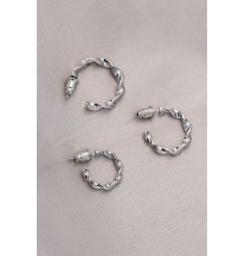 Burgu Model Gümüş Metal Küpe Seti